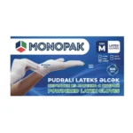 Əlcək powder free lateks M 1x100 pudralı Monopact