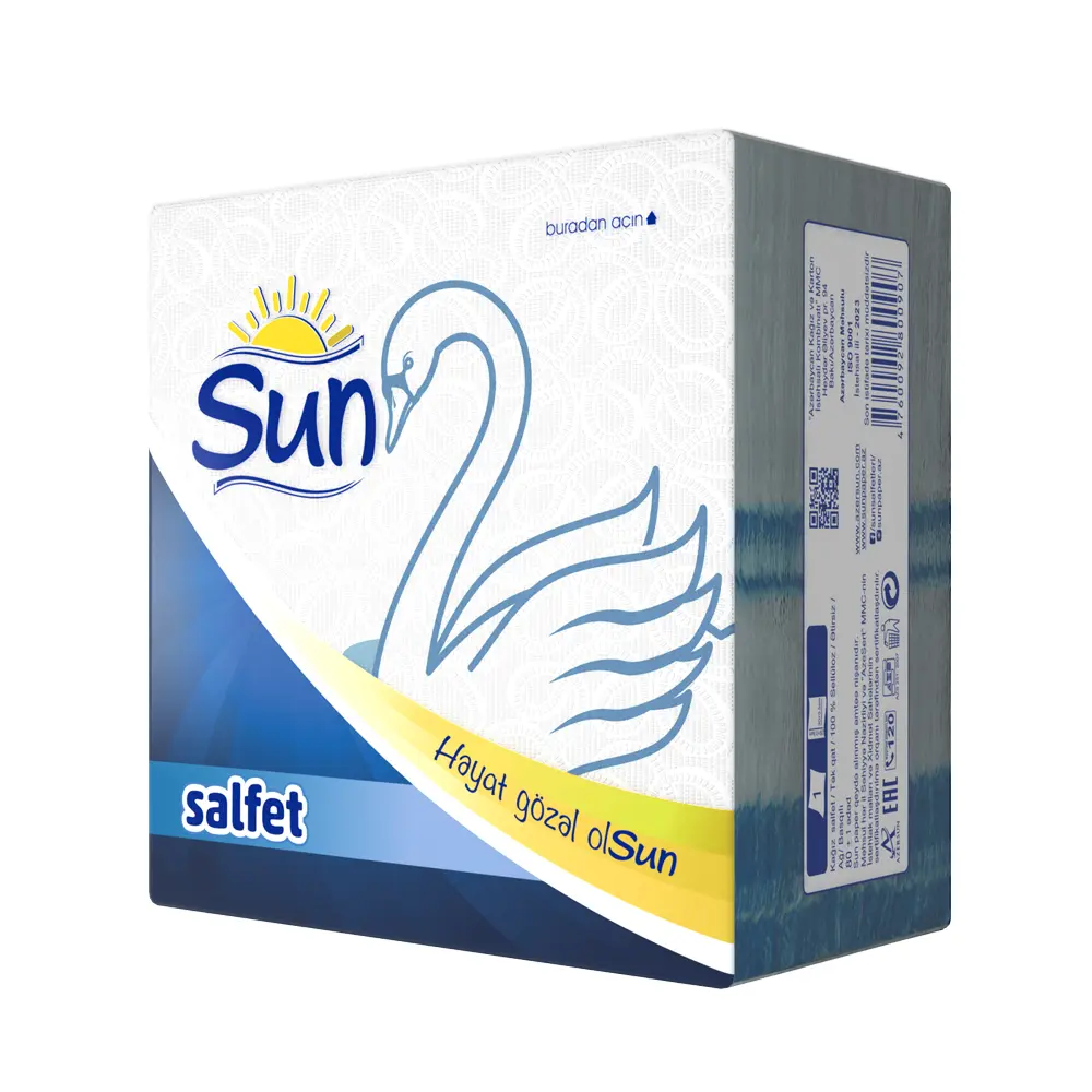 Salfetka 1x80 böyük bəyaz qaz Sun Salfetka 1x80 böyük bəyaz qaz Sun - Image 1